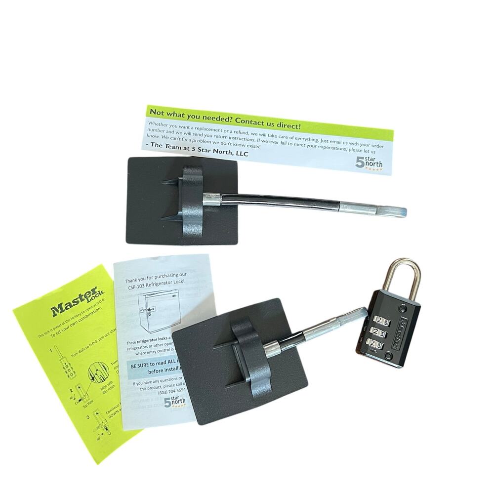 5 Star North Refrigerator Door Lock with Master Lock Combination Padlock CSP-103